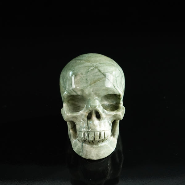 3.0" Nine Dragon Jade Crystal Skull Carving - Unique Piece #HA05