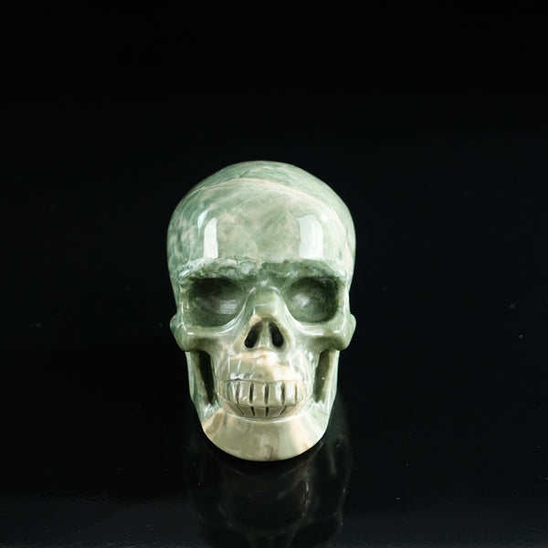 3.0" Nine Dragon Jade Crystal Skull Carving - Unique Piece #HA07
