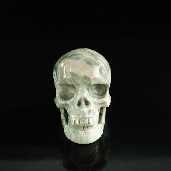 3.0" Nine Dragon Jade Crystal Skull Carving - Unique Piece #HA09