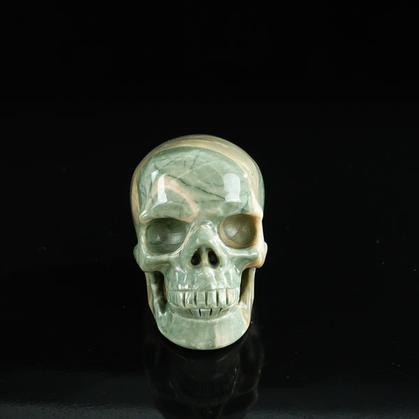 3.0" Nine Dragon Jade Crystal Skull Carving - Unique Piece #HA11