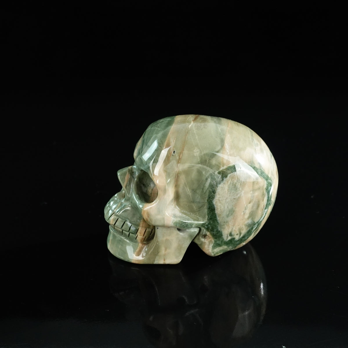 3.0" Nine Dragon Jade Crystal Skull Carving - Unique Piece #HA11