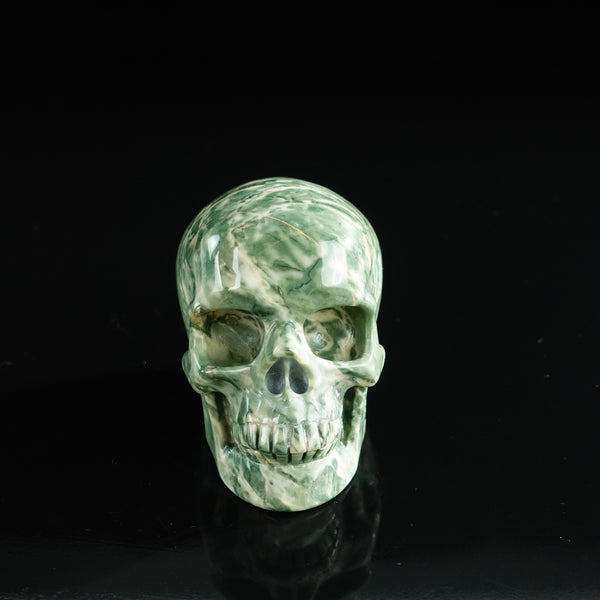 3.0" Nine Dragon Jade Crystal Skull Carving - Unique Piece #HA14