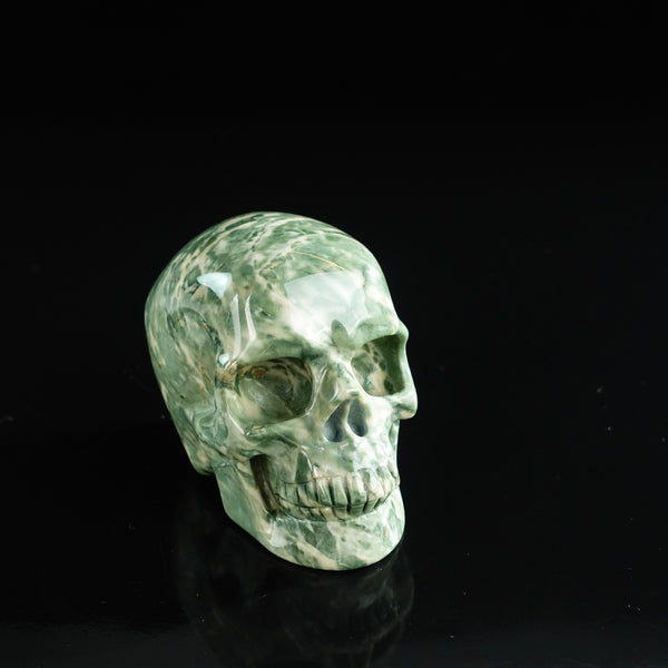 3.0" Nine Dragon Jade Crystal Skull Carving - Unique Piece #HA14 - alternate view