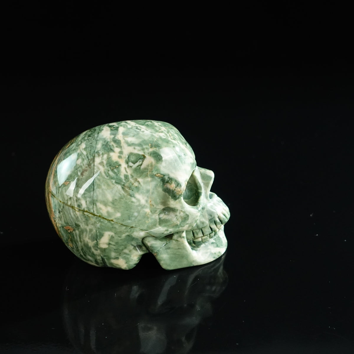 3.0" Nine Dragon Jade Crystal Skull Carving - Unique Piece #HA14