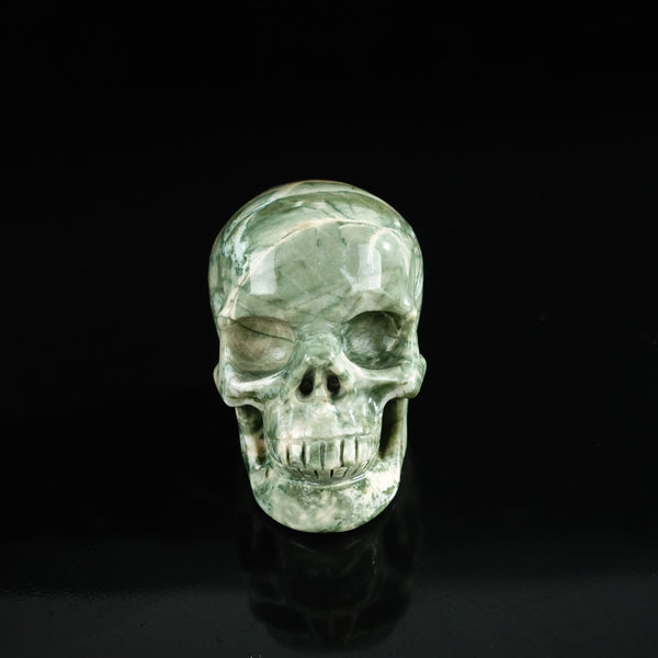 3.0" Nine Dragon Jade Crystal Skull Carving - Unique Piece #HA15