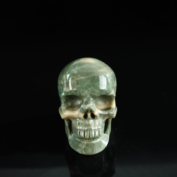 3.0" Nine Dragon Jade Crystal Skull Carving - Unique Piece #HA17