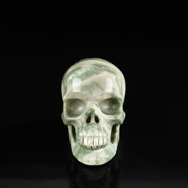 3.0" Nine Dragon Jade Crystal Skull Carving - Unique Piece #HA18