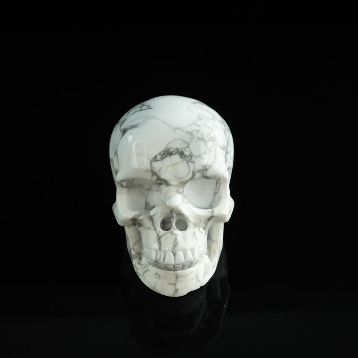 3.0" Howlite Crystal Skull Carving - Unique Piece #HL01