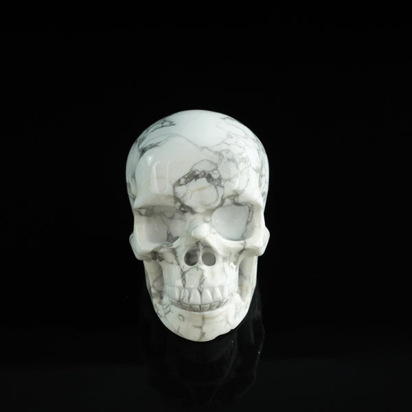 3.0" Howlite Crystal Skull Carving - Unique Piece #HL01