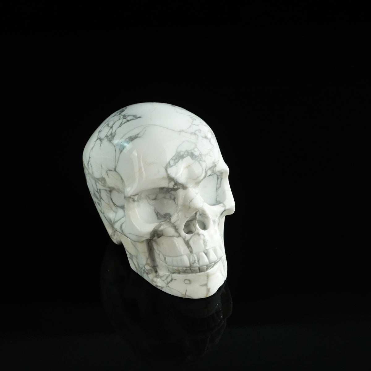 3.0" Howlite Crystal Skull Carving - Unique Piece #HL01