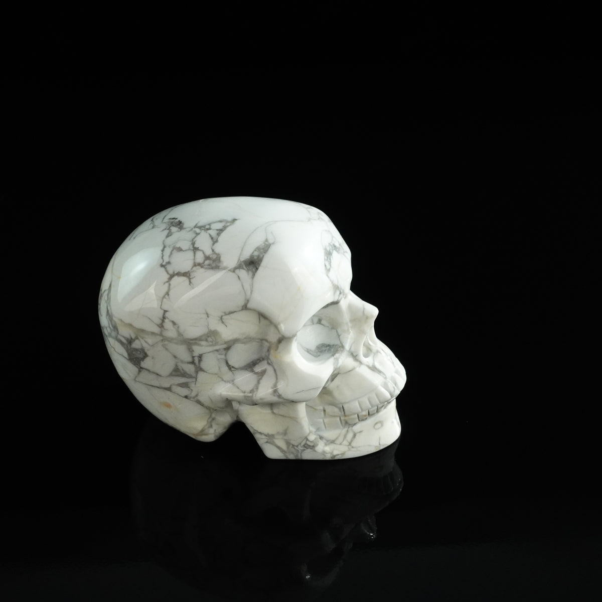 3.0" Howlite Crystal Skull Carving - Unique Piece #HL01