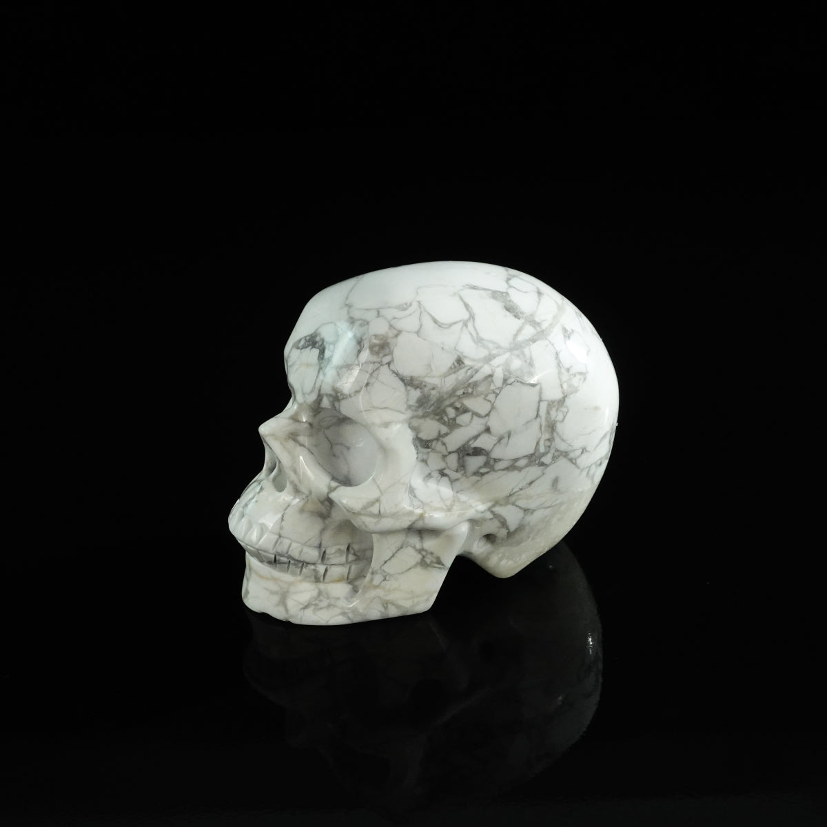 3.0" Howlite Crystal Skull Carving - Unique Piece #HL01