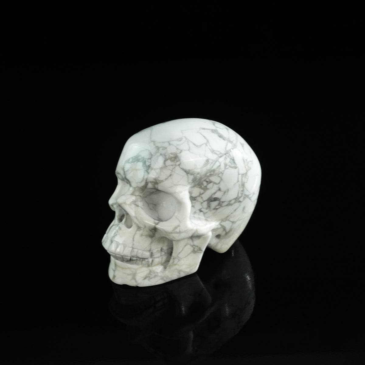 3.0" Howlite Crystal Skull Carving - Unique Piece #HL01