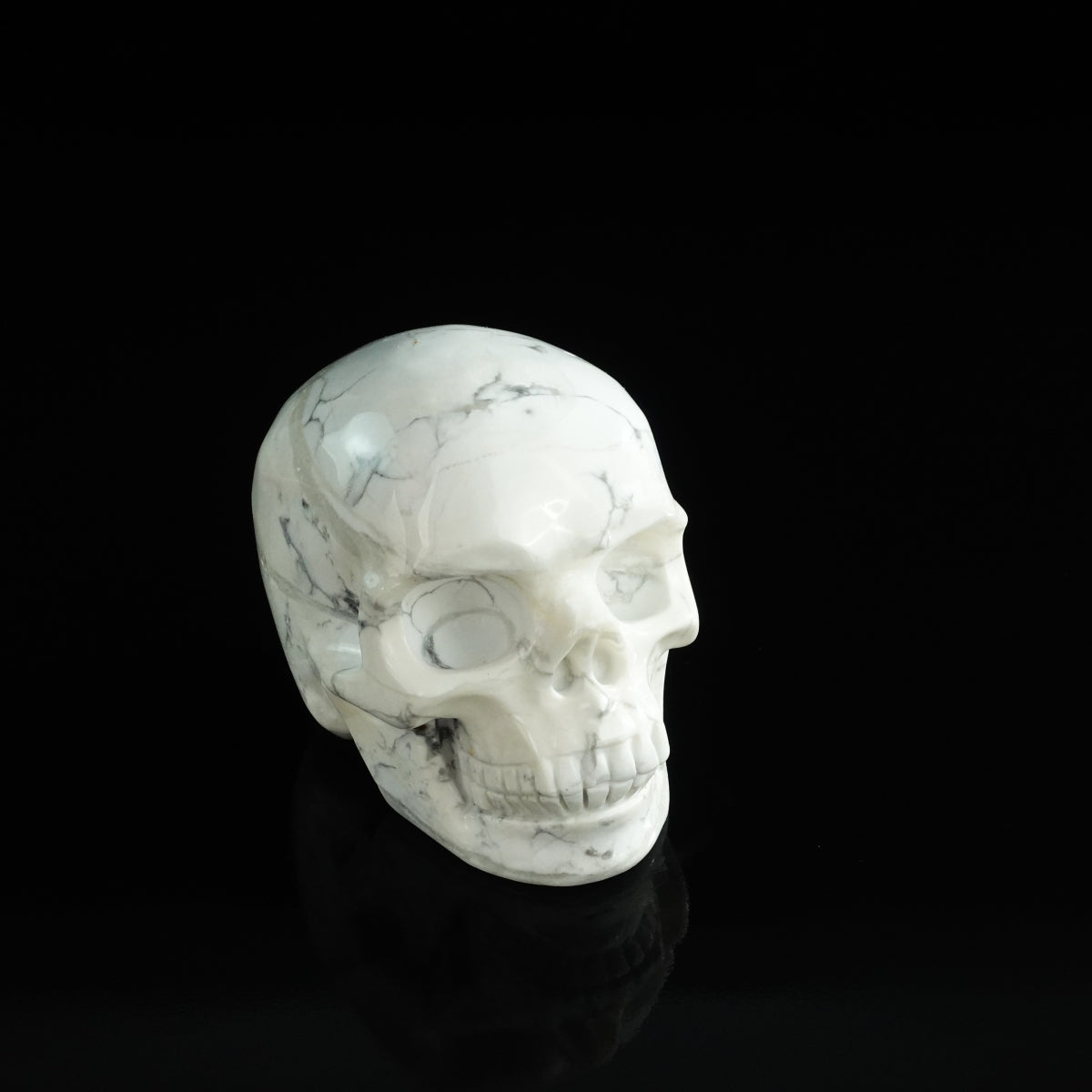 3.0" Howlite Crystal Skull Carving - Unique Piece #HL02