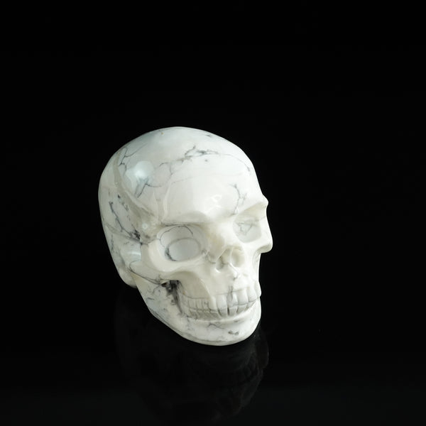 3.0" Howlite Crystal Skull Carving - Unique Piece #HL02 - alternate view