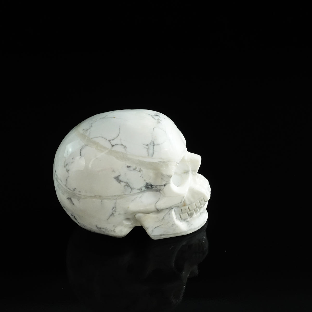 3.0" Howlite Crystal Skull Carving - Unique Piece #HL02