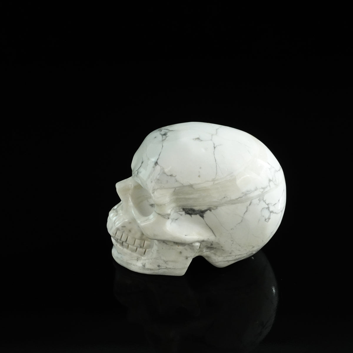 3.0" Howlite Crystal Skull Carving - Unique Piece #HL02