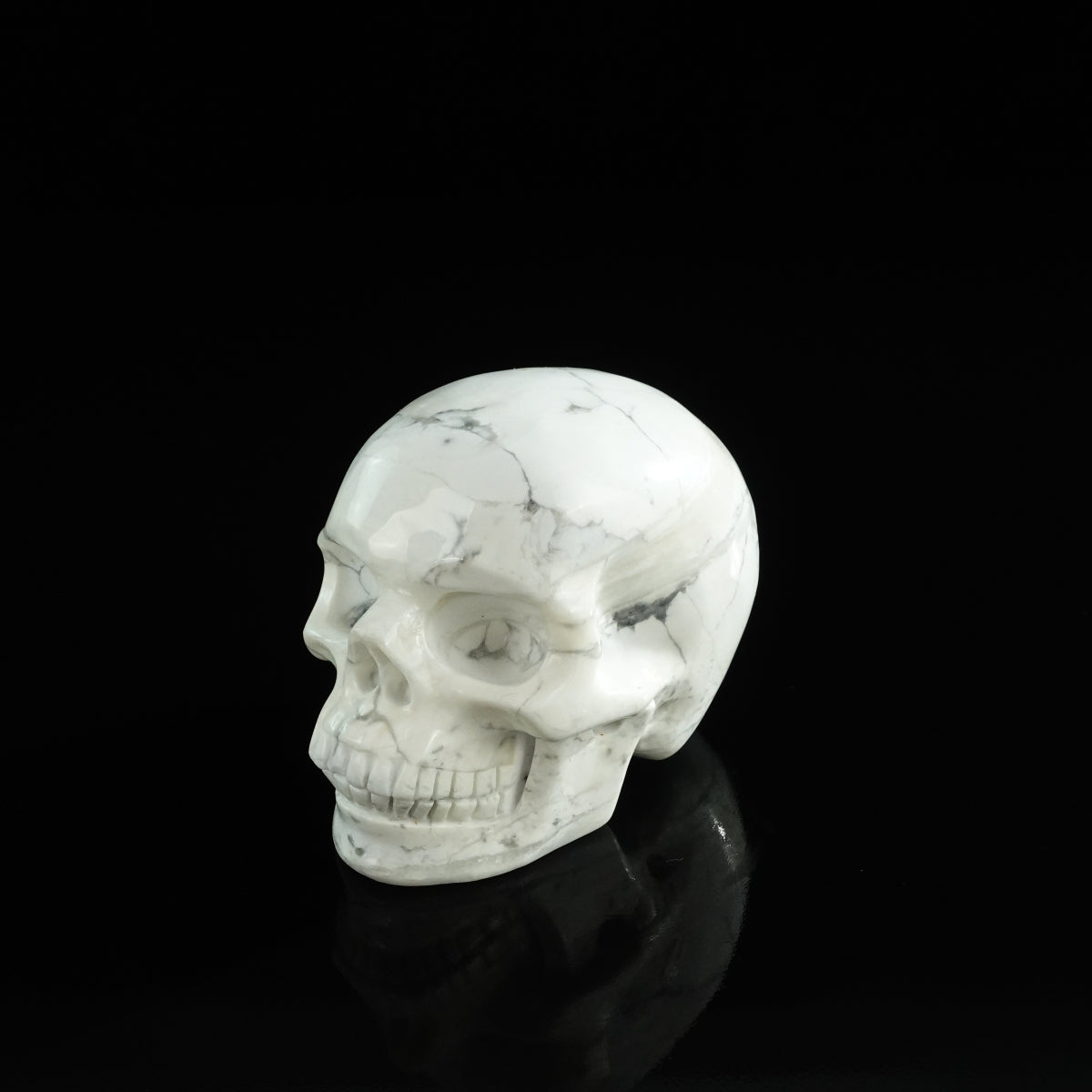 3.0" Howlite Crystal Skull Carving - Unique Piece #HL02