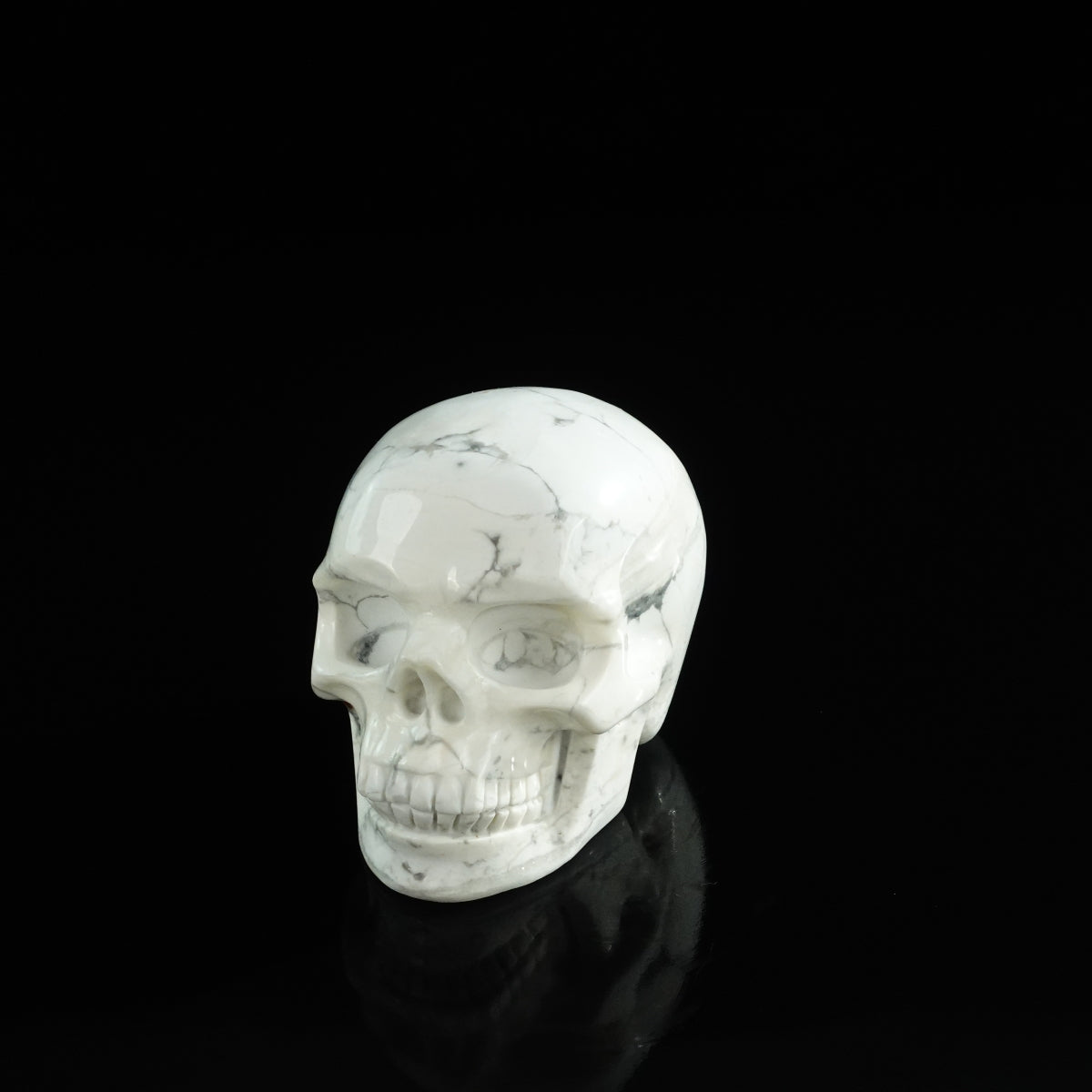 3.0" Howlite Crystal Skull Carving - Unique Piece #HL02