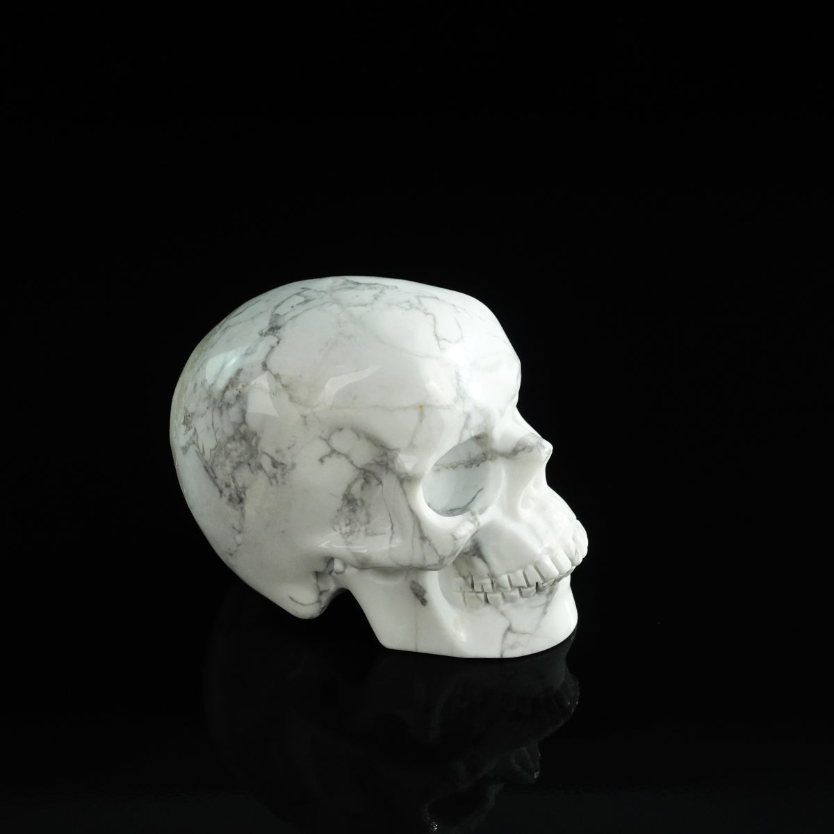 3.0" Howlite Crystal Skull Carving - Unique Piece #HL03