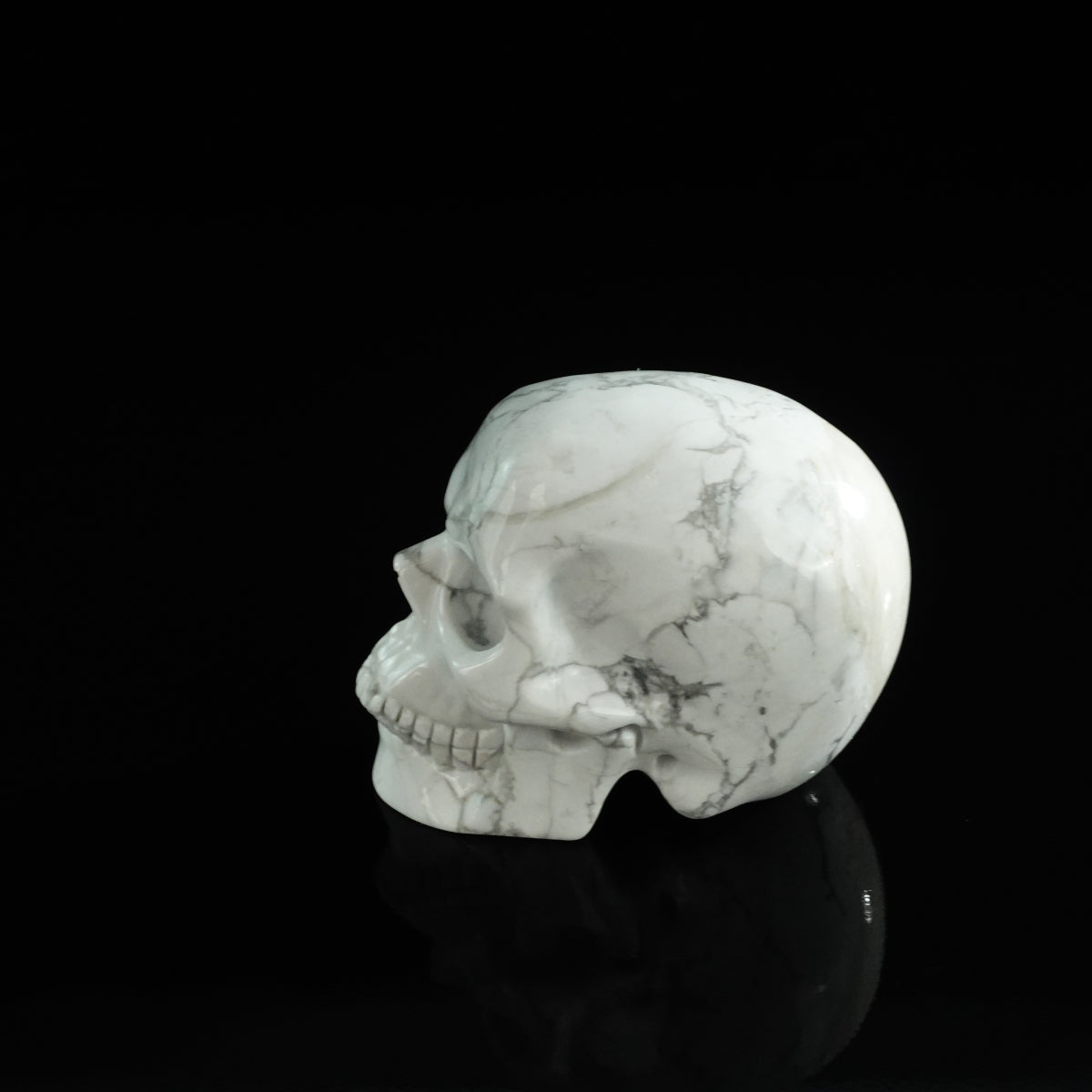 3.0" Howlite Crystal Skull Carving - Unique Piece #HL03