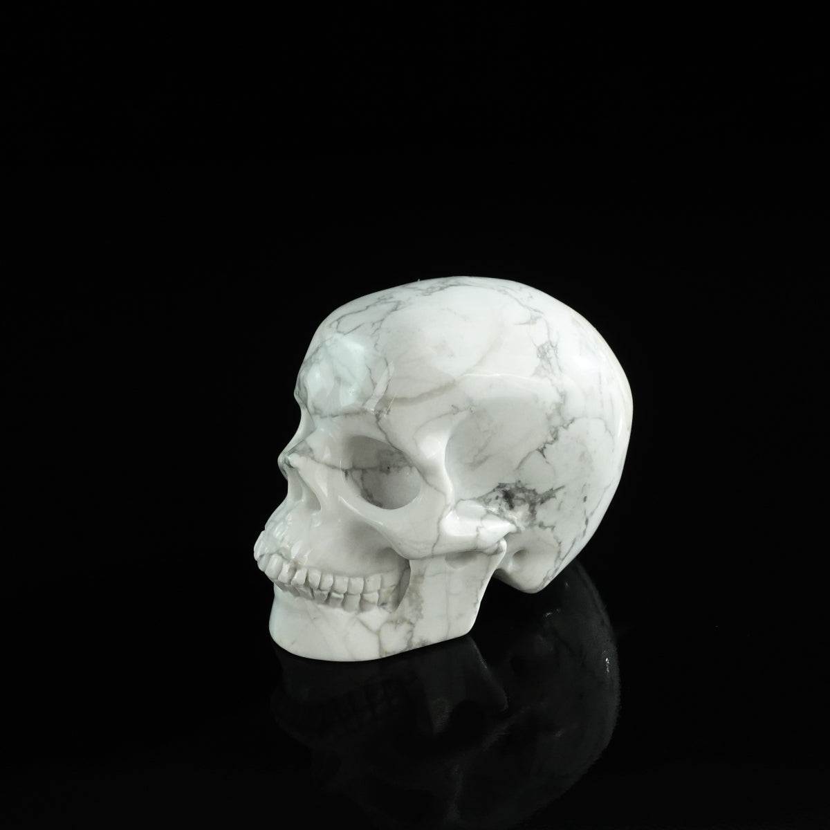3.0" Howlite Crystal Skull Carving - Unique Piece #HL03