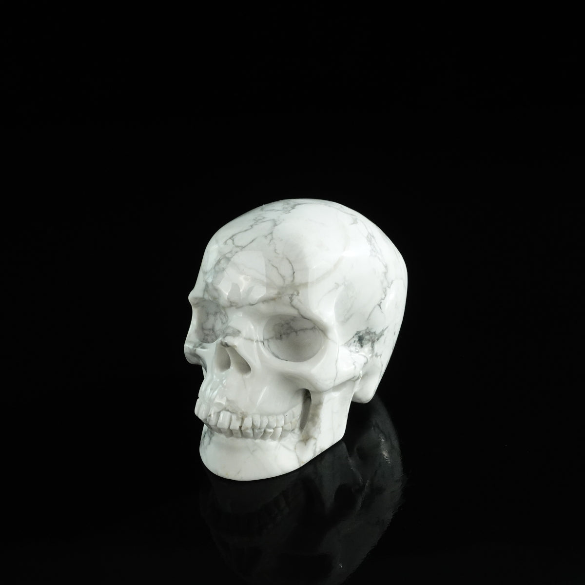 3.0" Howlite Crystal Skull Carving - Unique Piece #HL03