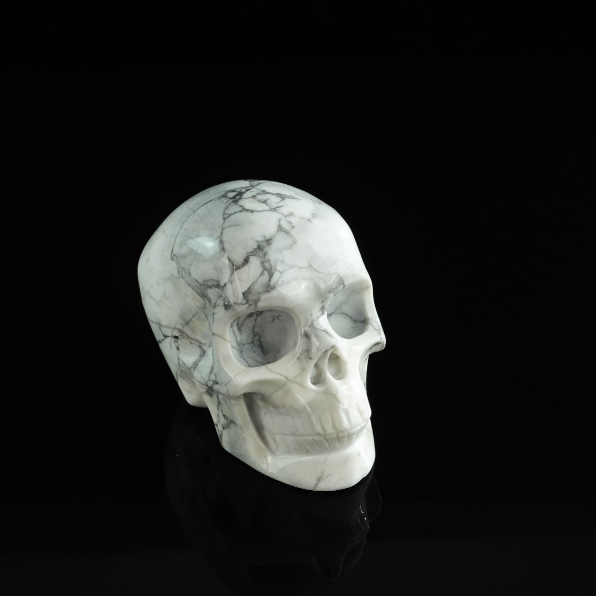 3.0" Howlite Crystal Skull Carving - Unique Piece #HL04