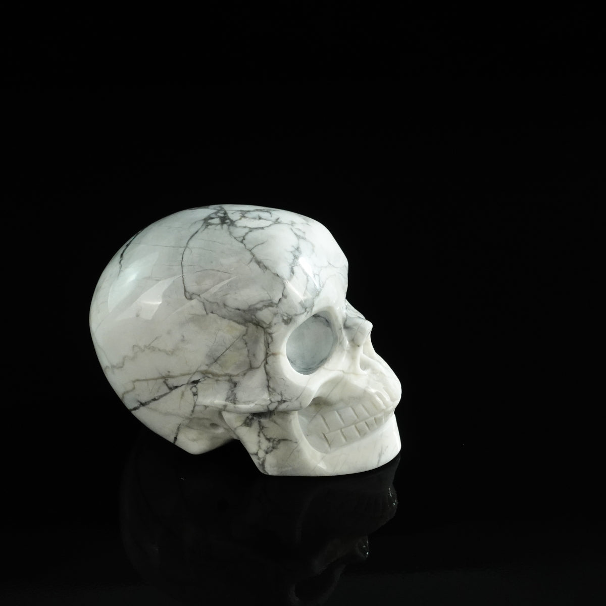 3.0" Howlite Crystal Skull Carving - Unique Piece #HL04