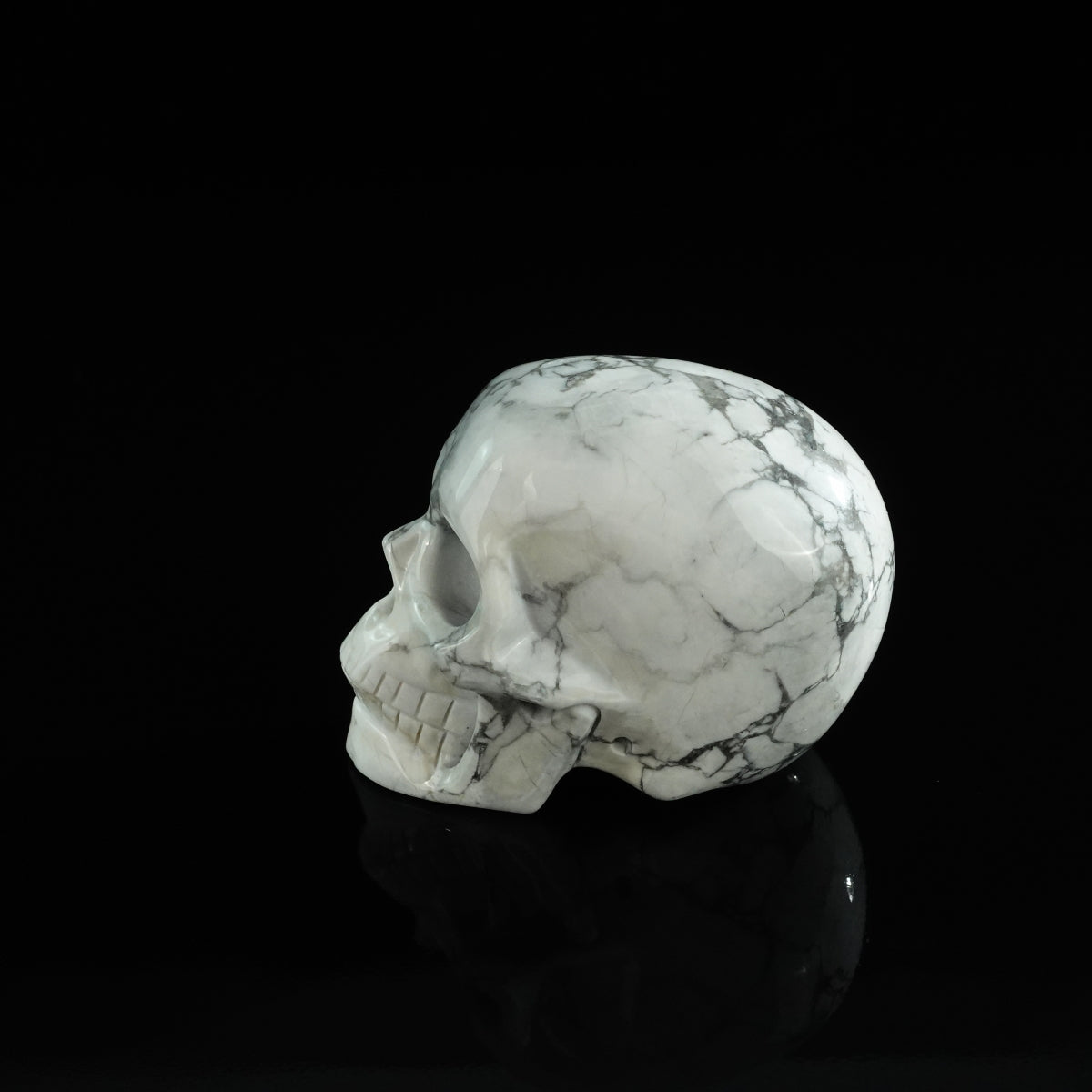 3.0" Howlite Crystal Skull Carving - Unique Piece #HL04