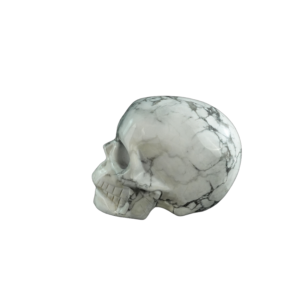 3.0" Howlite Crystal Skull Carving - Hand Carved Decor