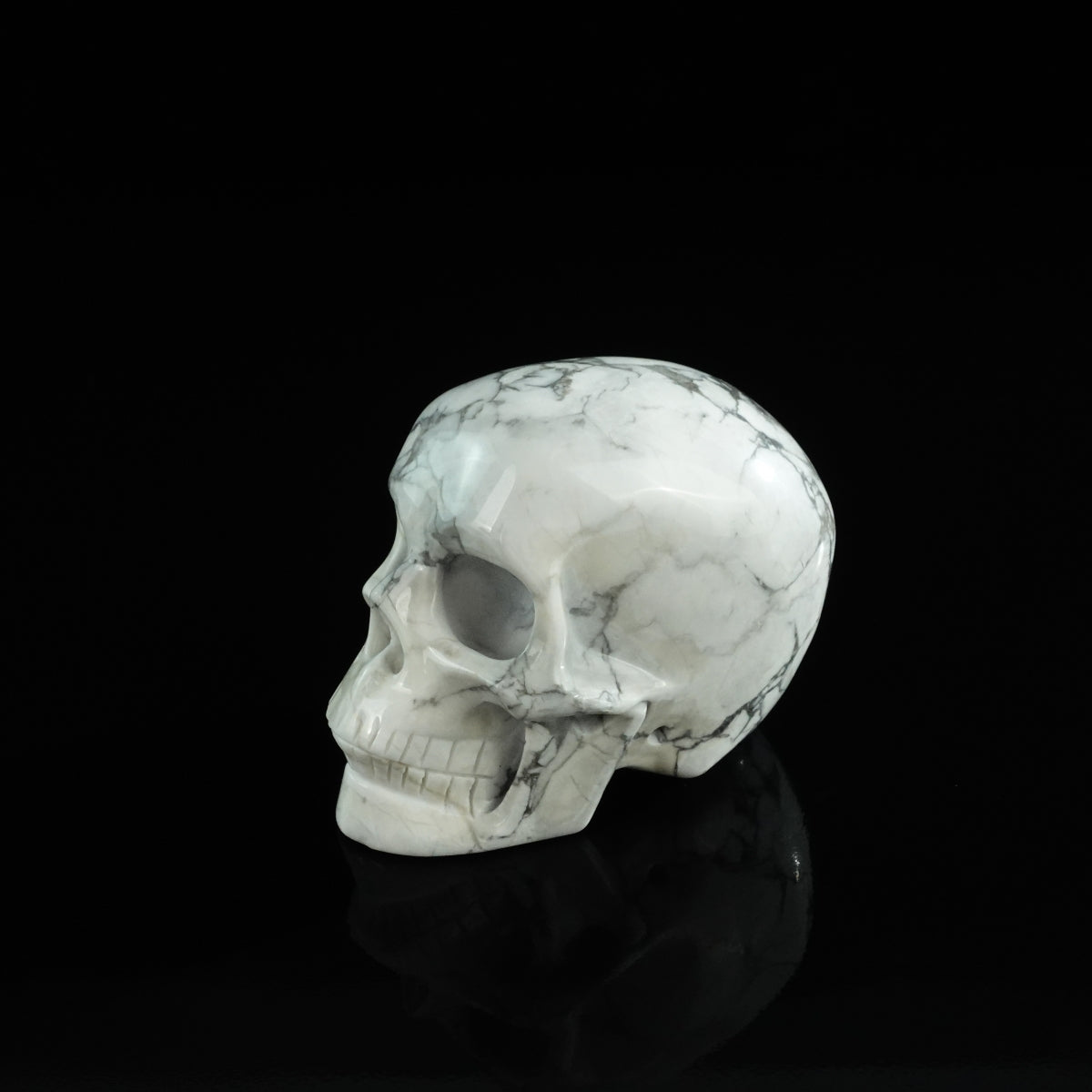 3.0" Howlite Crystal Skull Carving - Unique Piece #HL04