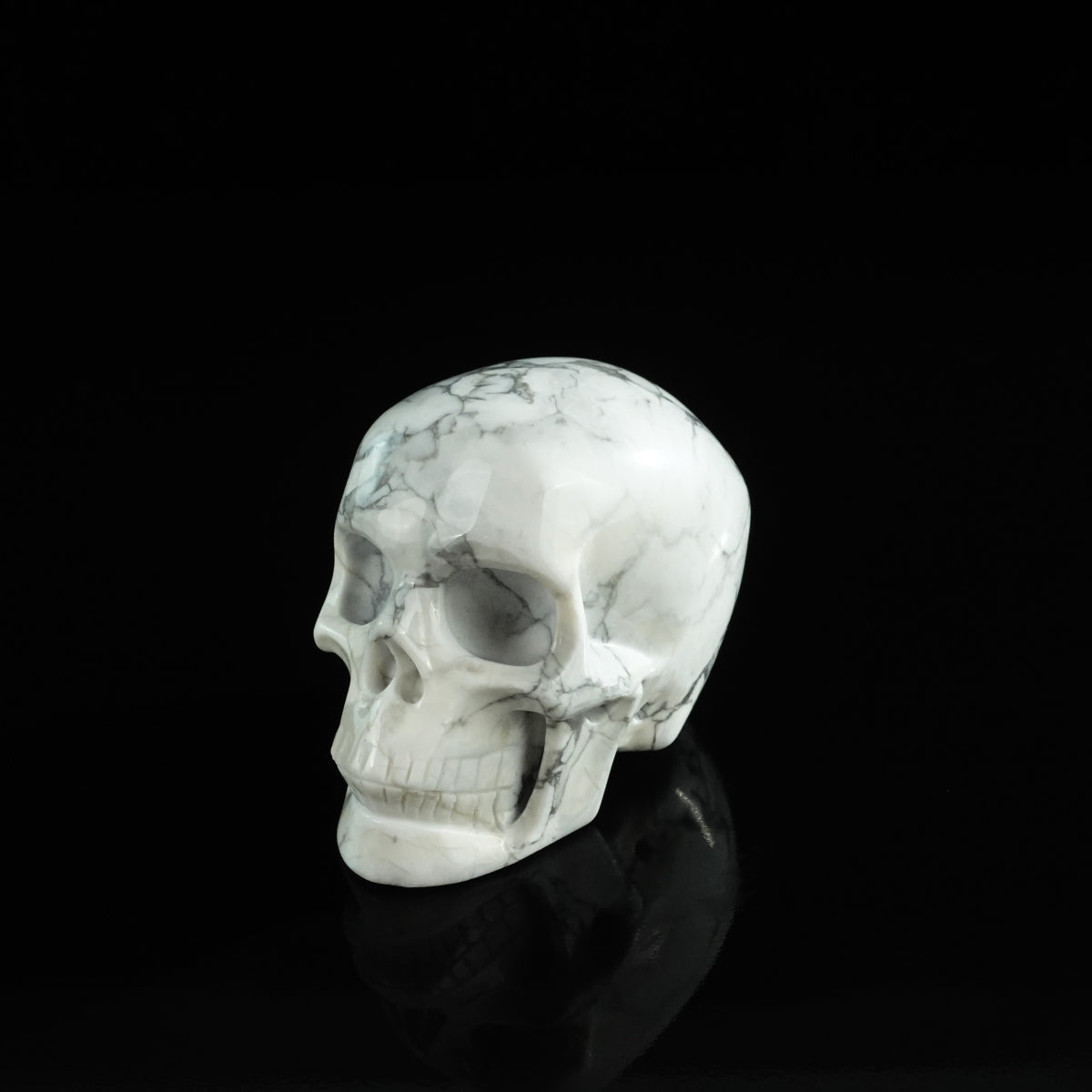 3.0" Howlite Crystal Skull Carving - Unique Piece #HL04