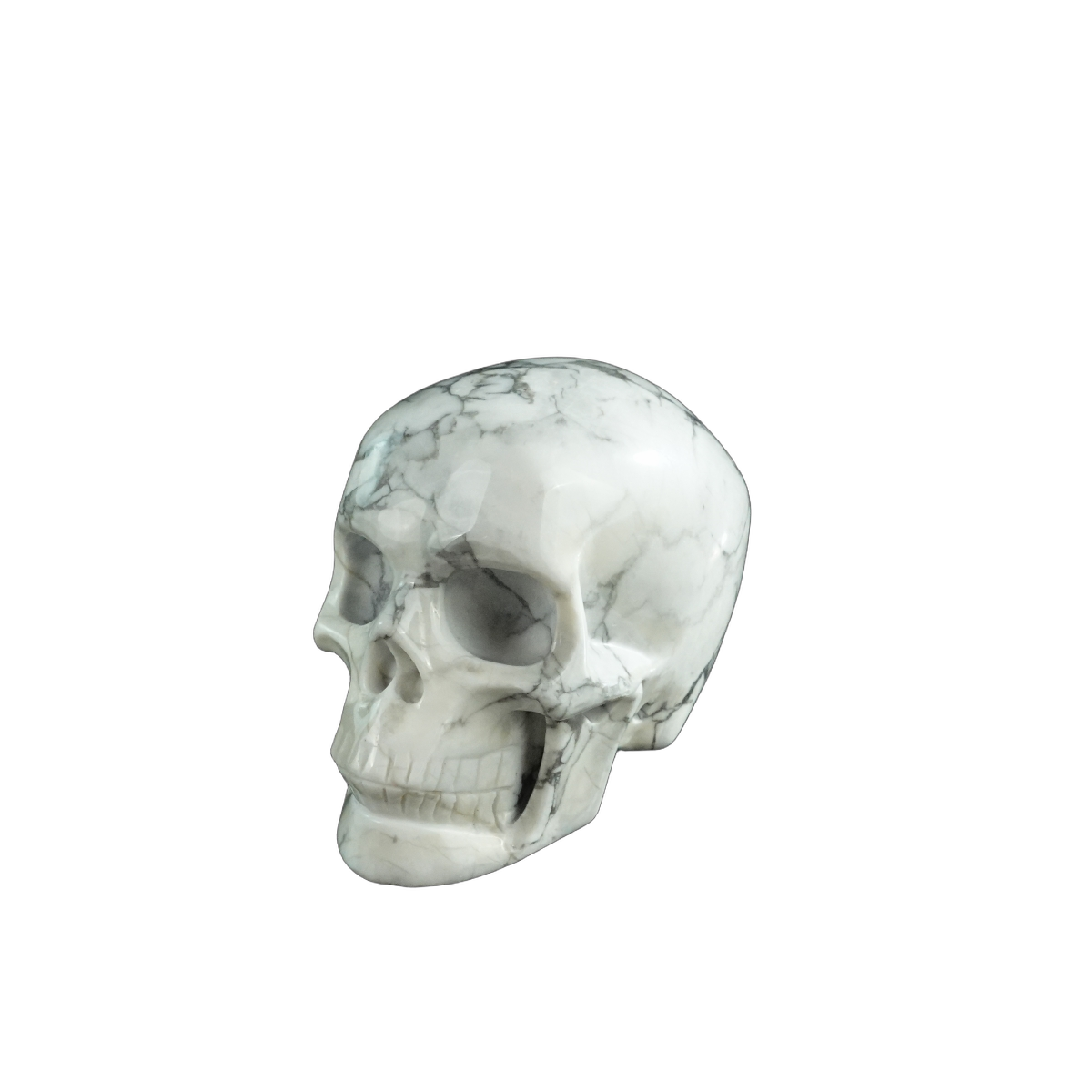 3.0" Howlite Crystal Skull Carving - Hand Carved Decor