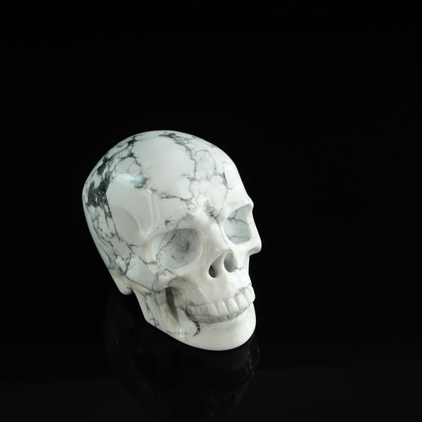 3.0" Howlite Crystal Skull Carving - Unique Piece #HL05 - alternate view