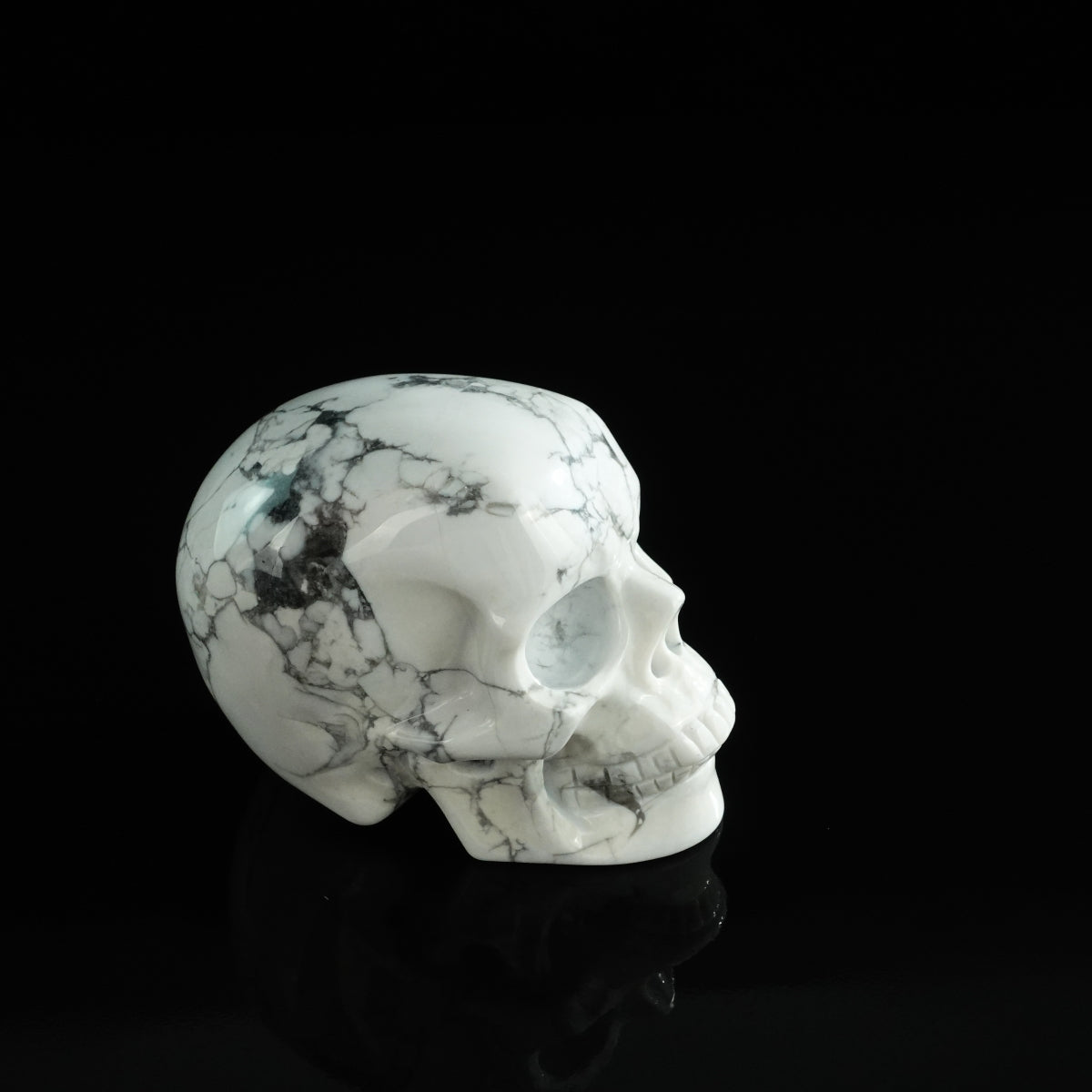 3.0" Howlite Crystal Skull Carving - Unique Piece #HL05