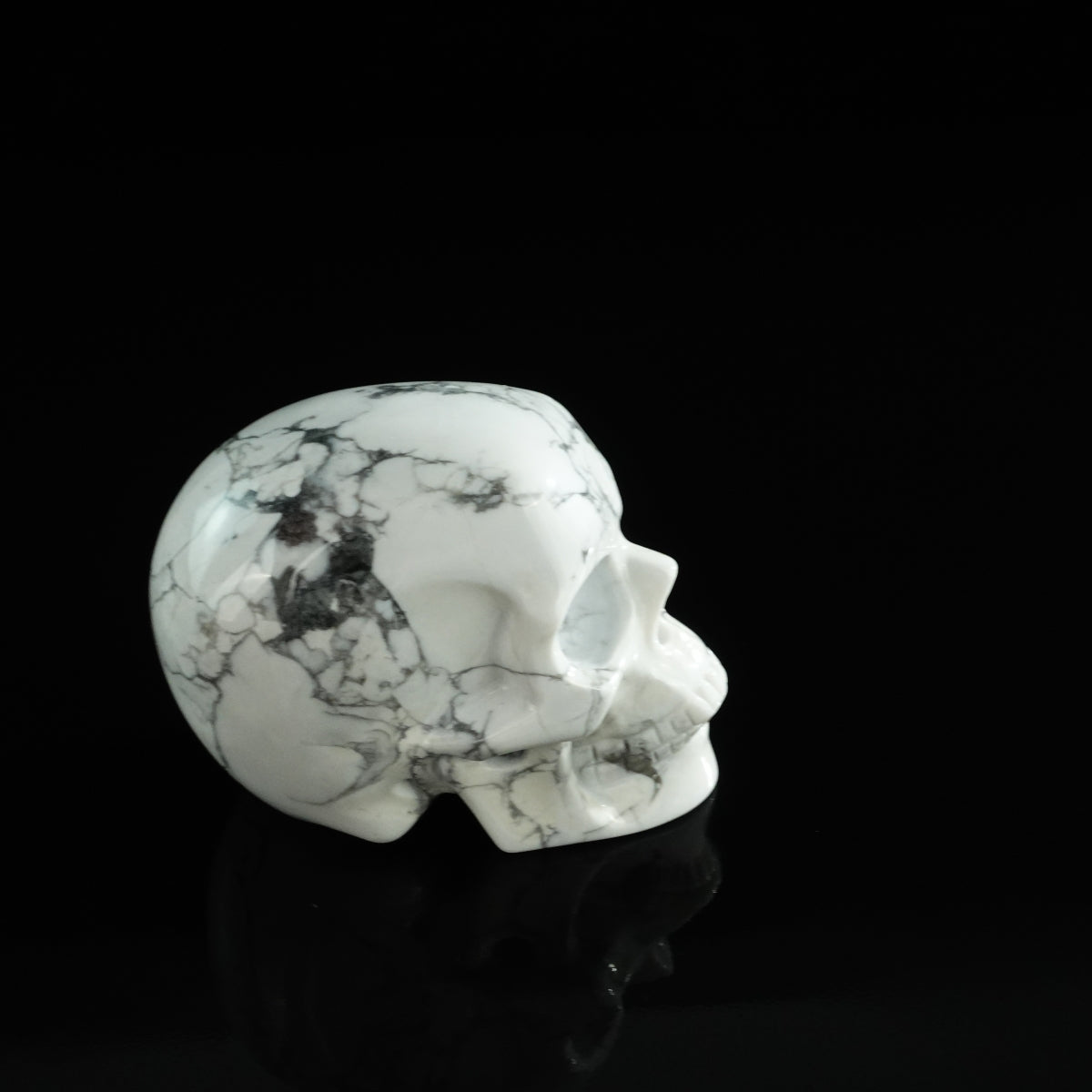 3.0" Howlite Crystal Skull Carving - Unique Piece #HL05