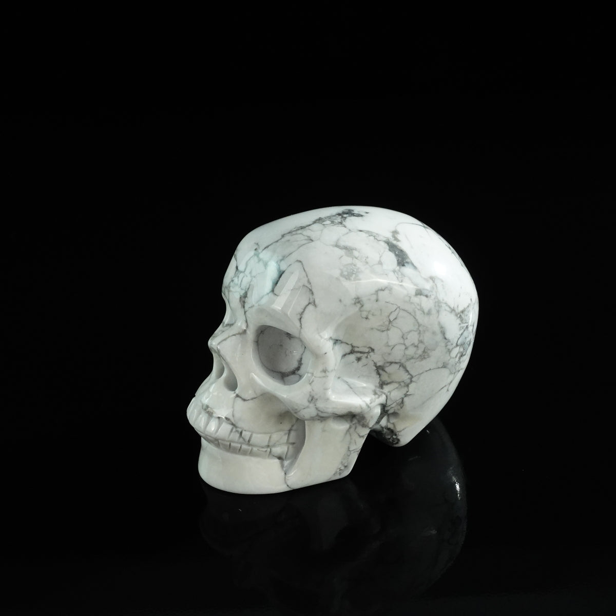 3.0" Howlite Crystal Skull Carving - Unique Piece #HL05