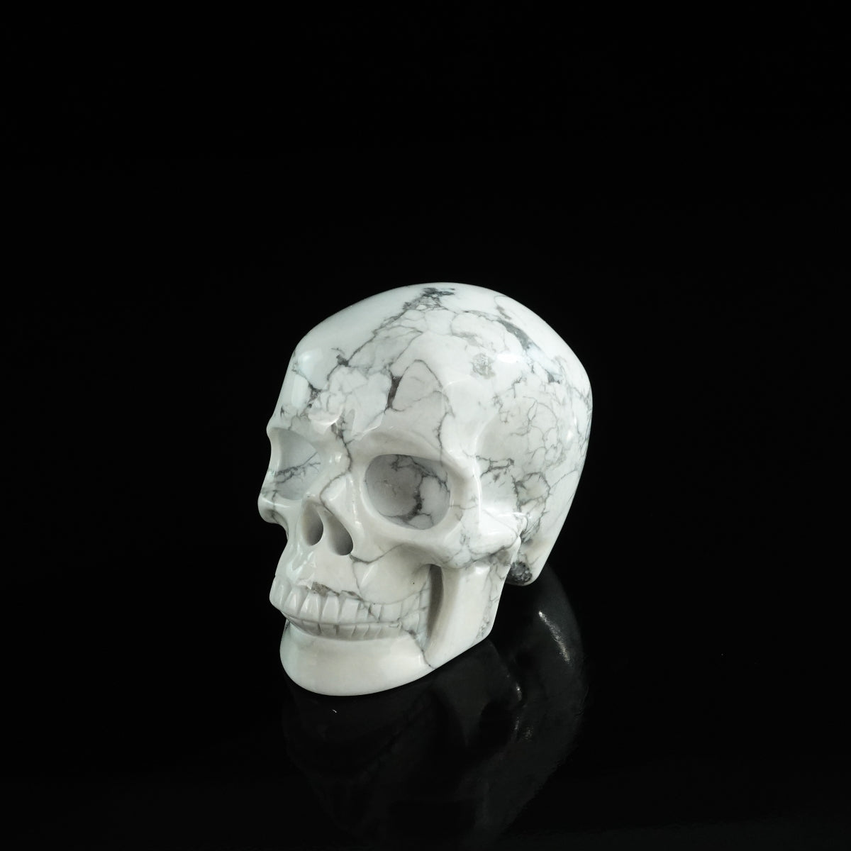 3.0" Howlite Crystal Skull Carving - Unique Piece #HL05