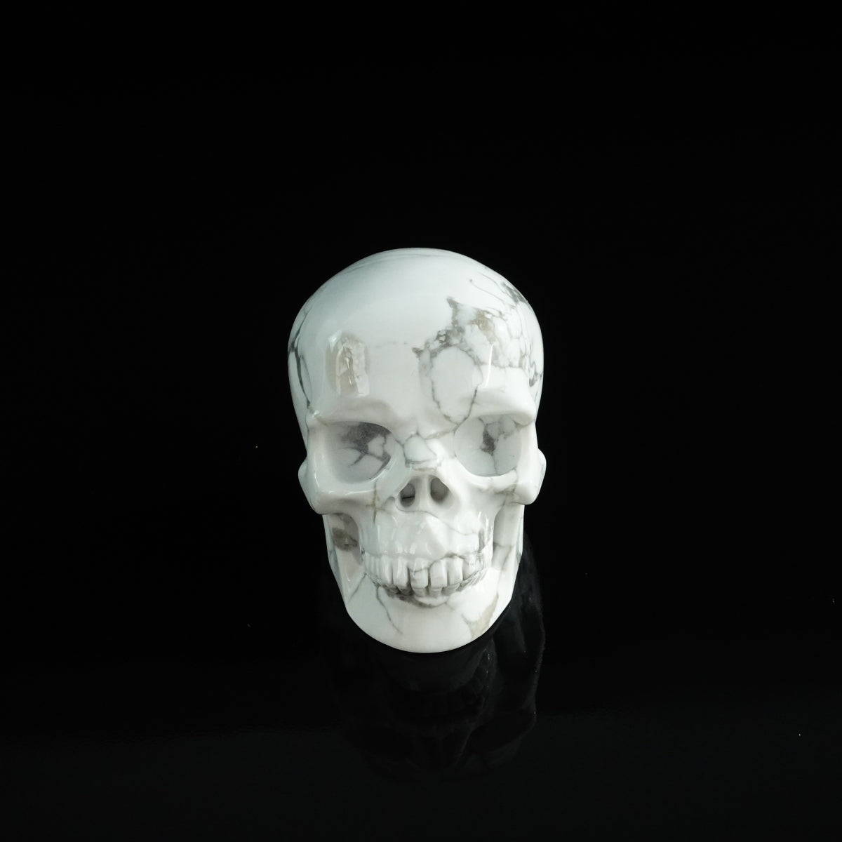 3.0" Howlite Crystal Skull Carving - Unique Piece #HL06