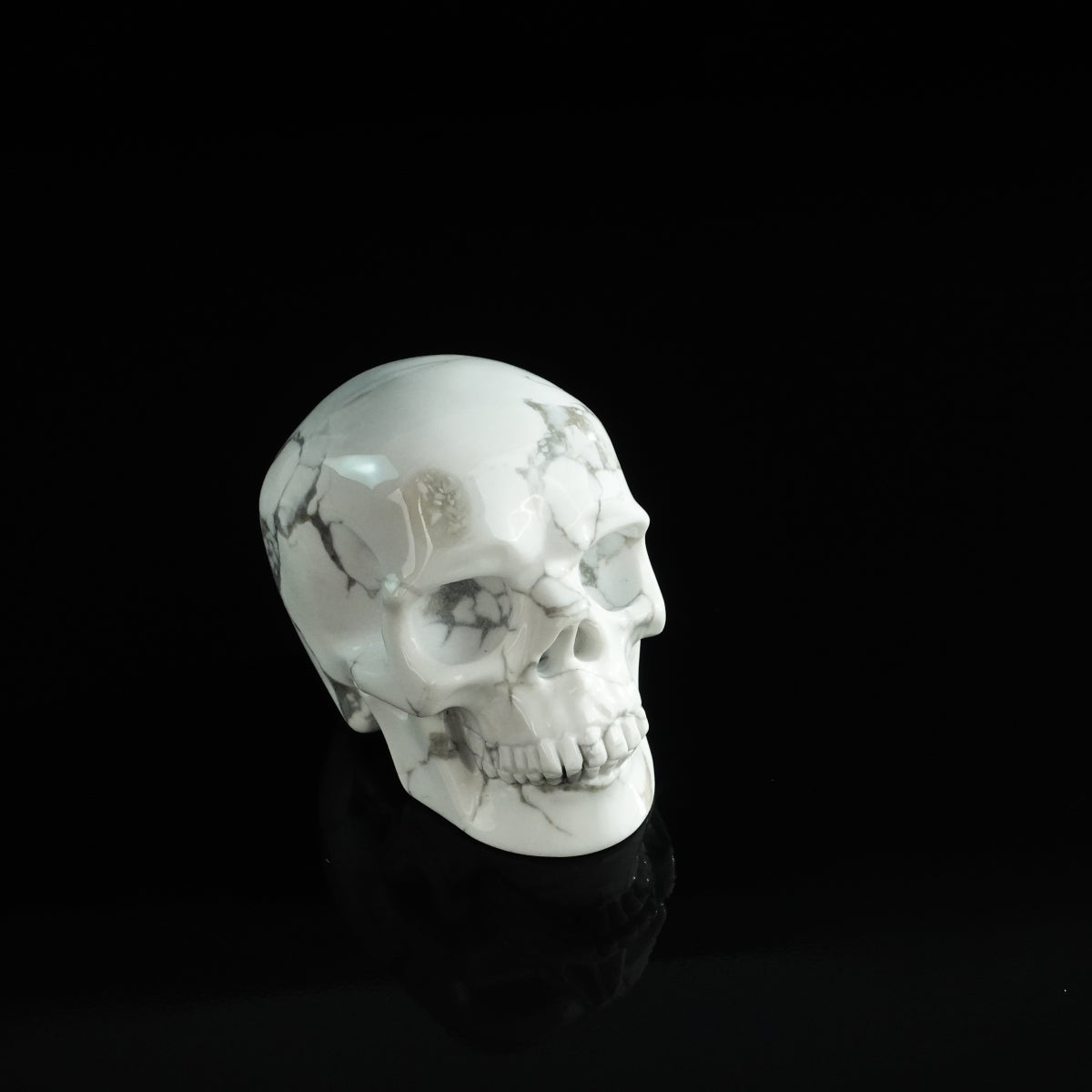 3.0" Howlite Crystal Skull Carving - Unique Piece #HL06