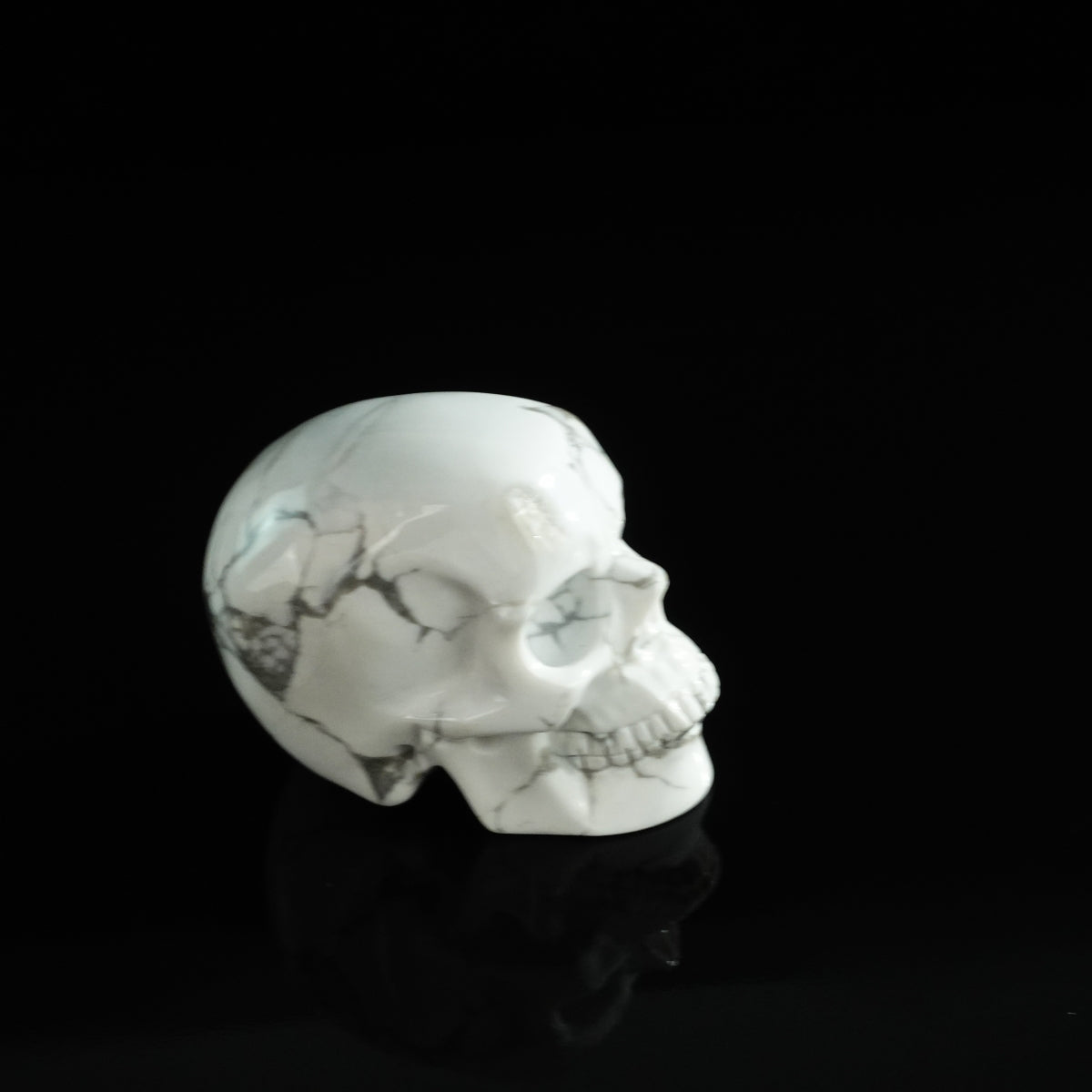 3.0" Howlite Crystal Skull Carving - Unique Piece #HL06