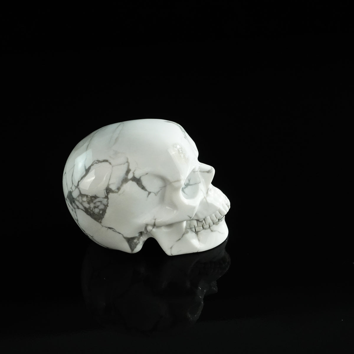 3.0" Howlite Crystal Skull Carving - Unique Piece #HL06