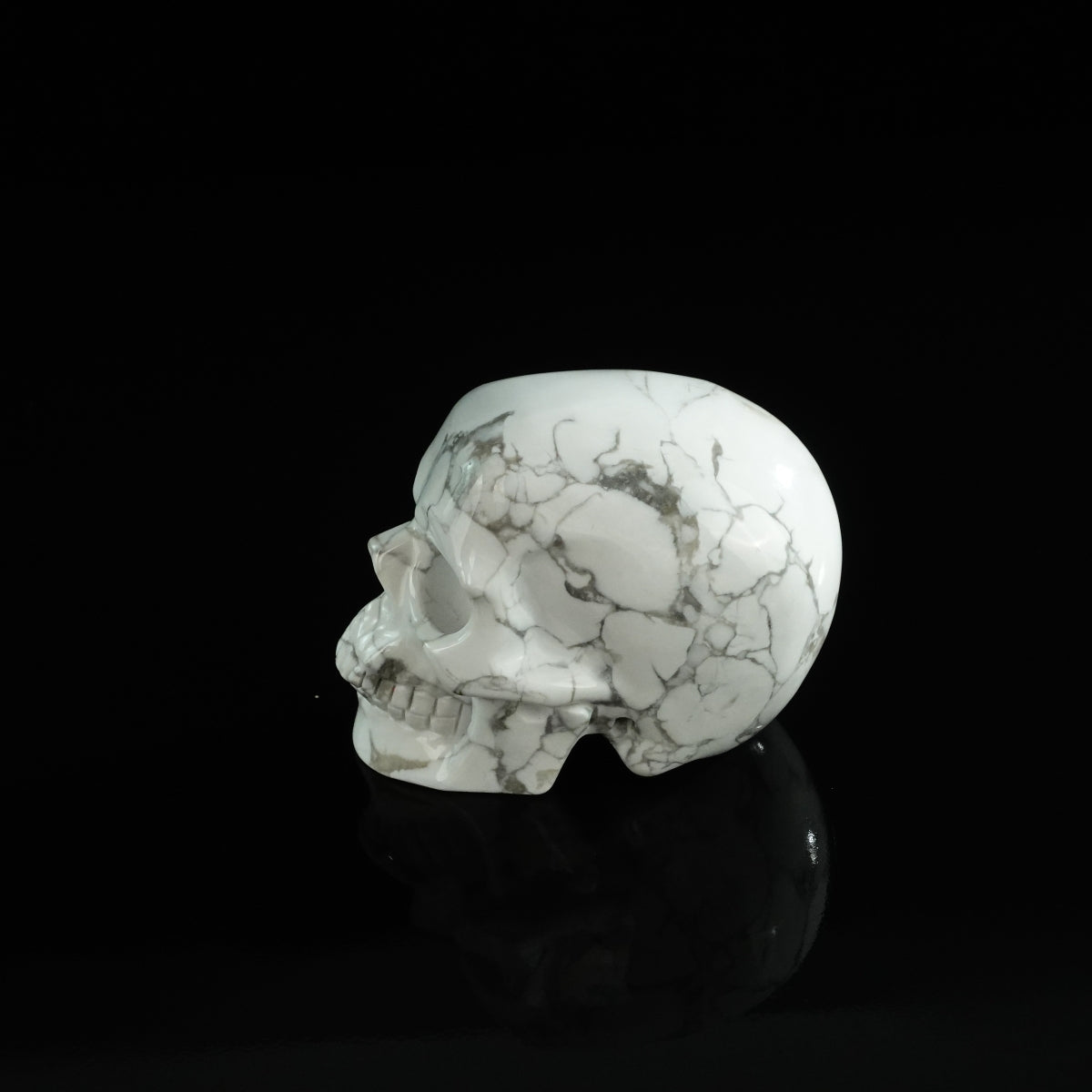 3.0" Howlite Crystal Skull Carving - Unique Piece #HL06