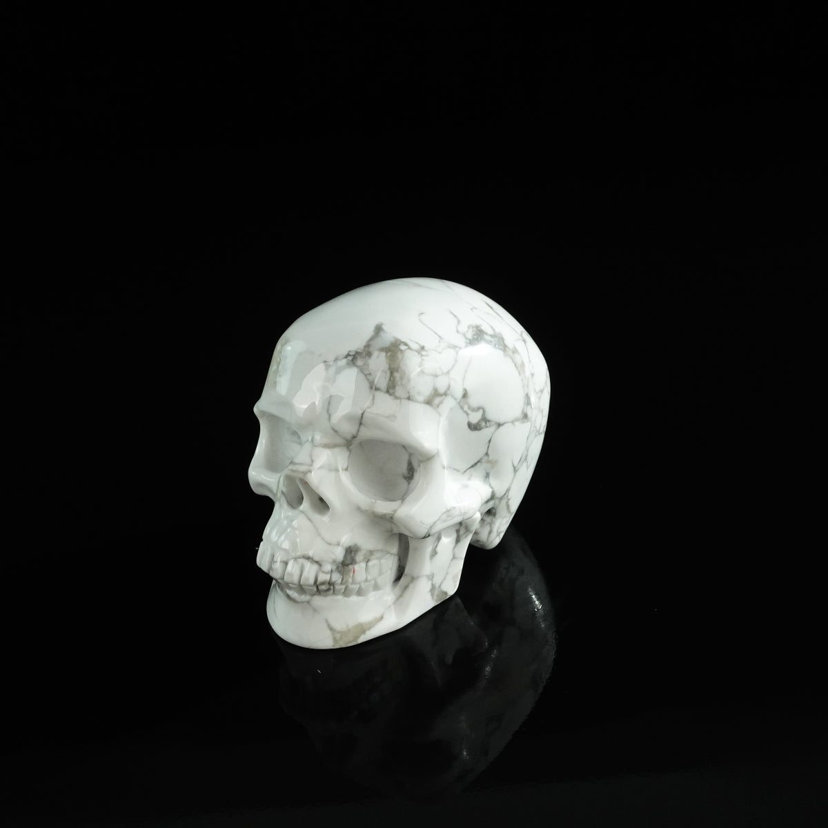 3.0" Howlite Crystal Skull Carving - Unique Piece #HL06