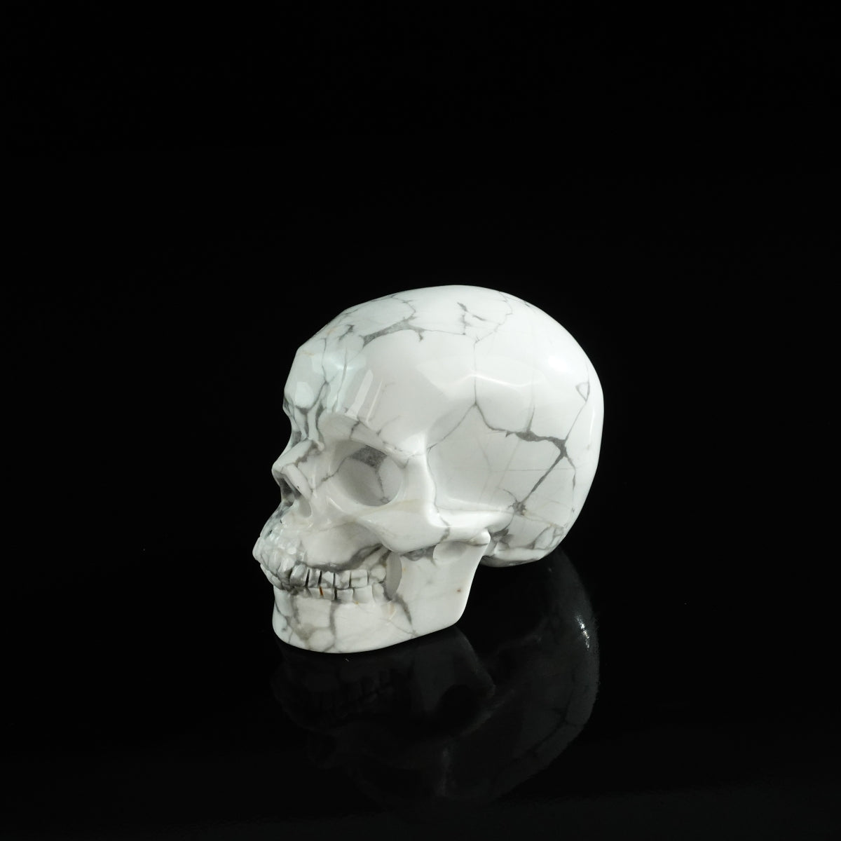 3.0" Howlite Crystal Skull Carving - Unique Piece #HL07
