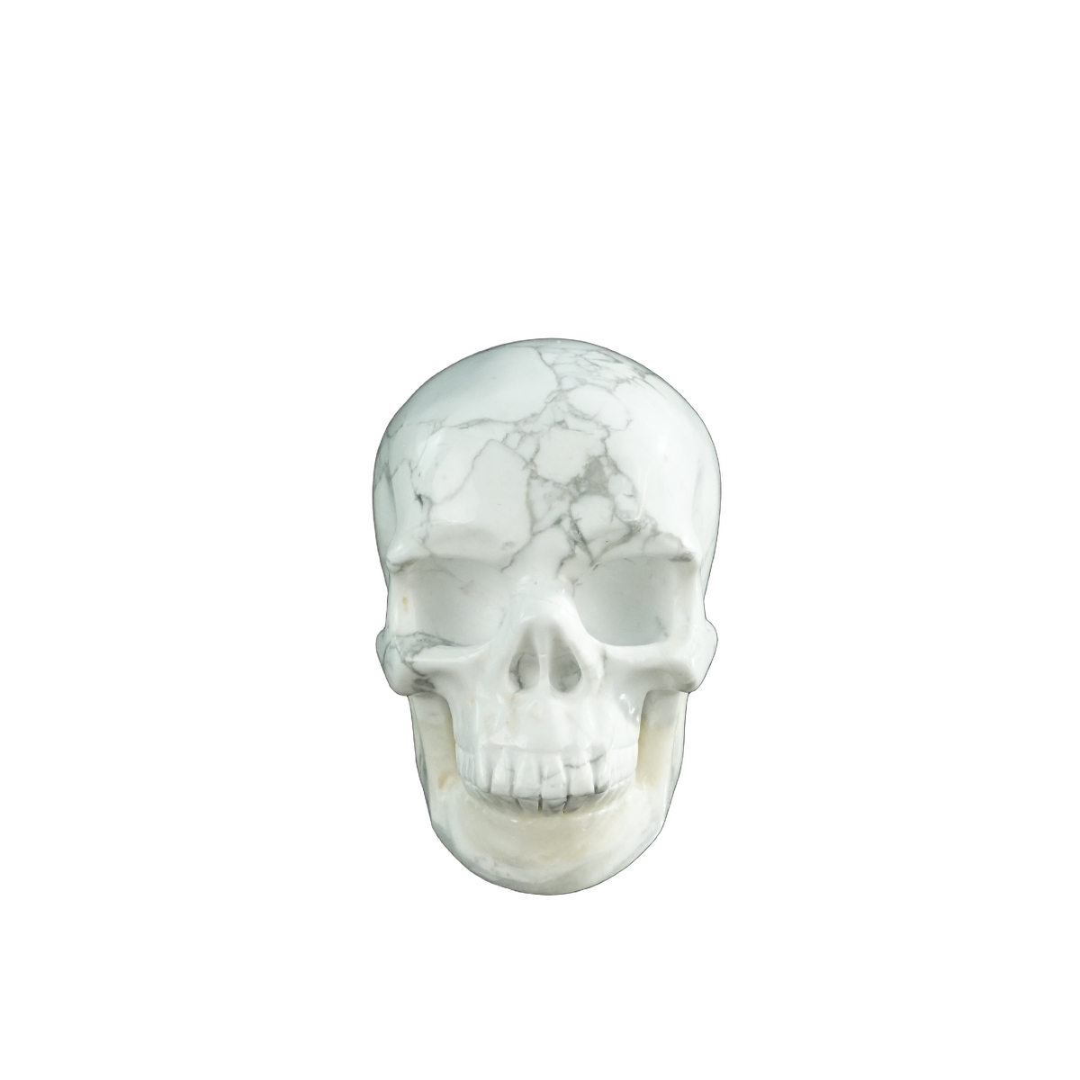 3.0" Howlite Crystal Skull Carving - Hand Carved Decor