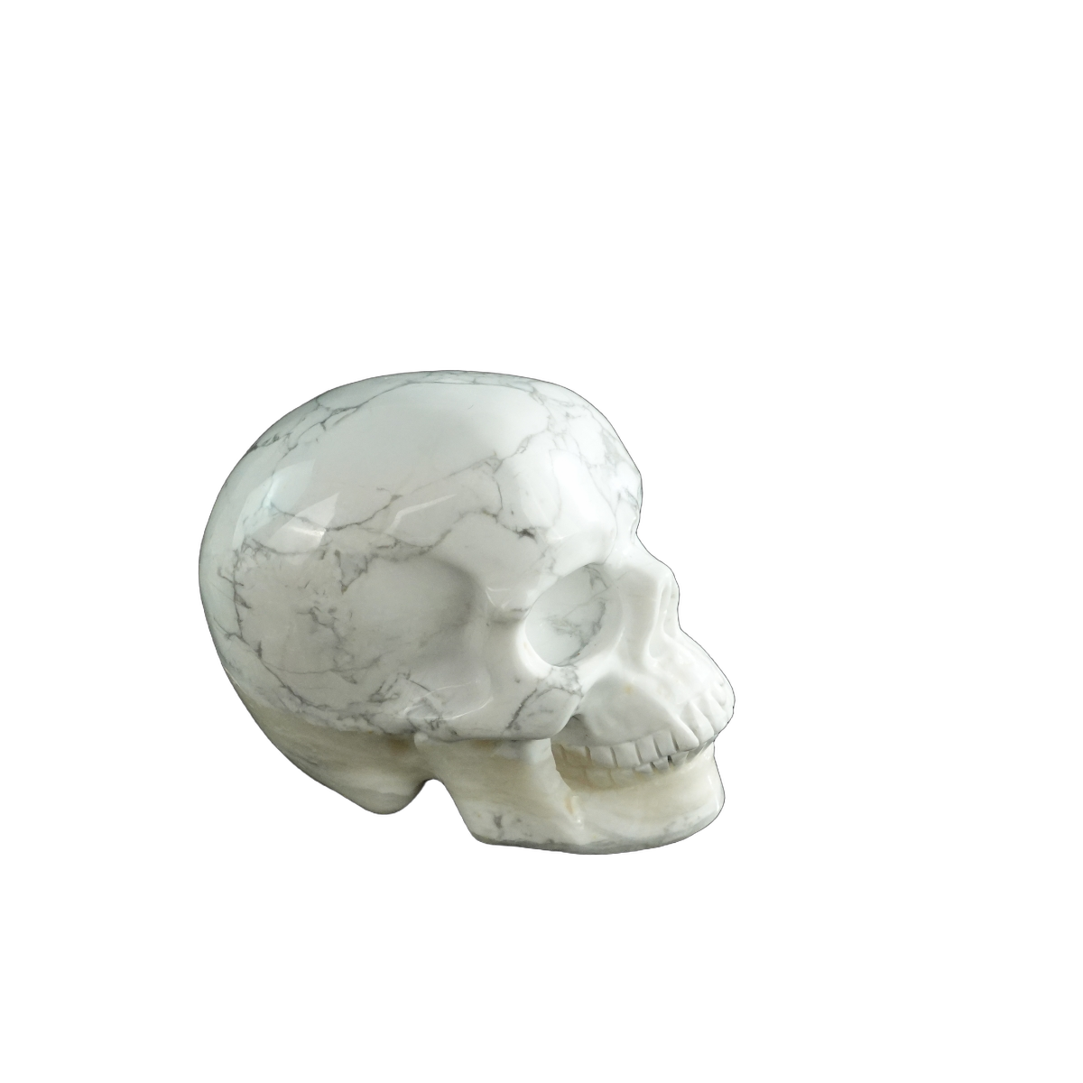 3.0" Howlite Crystal Skull Carving - Hand Carved Decor