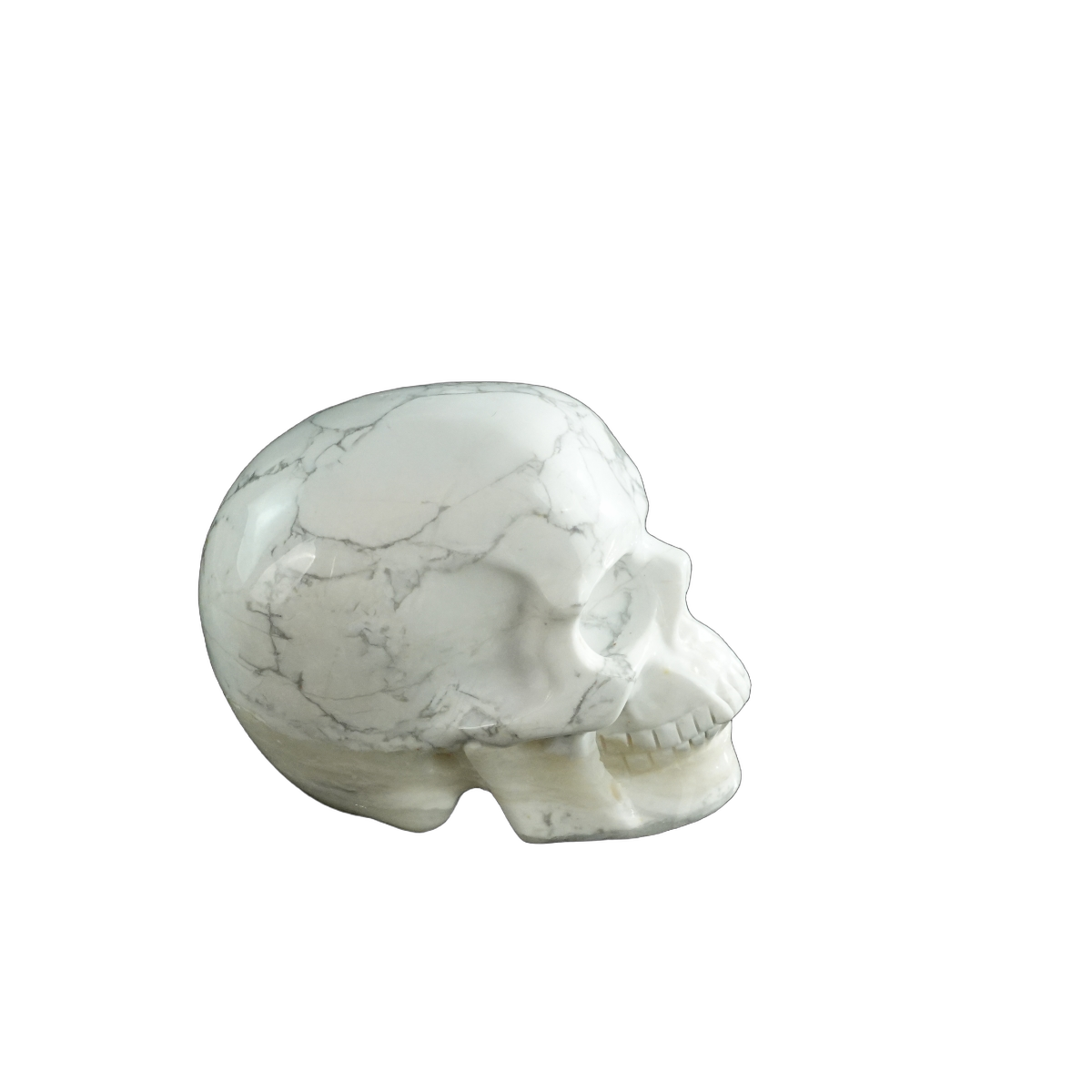 3.0" Howlite Crystal Skull Carving - Hand Carved Decor