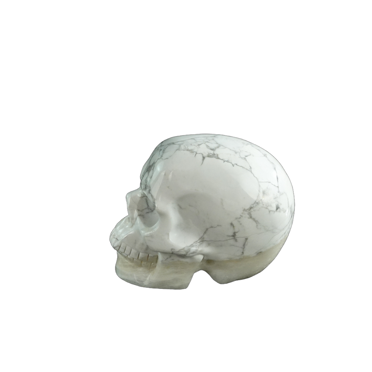 3.0" Howlite Crystal Skull Carving - Hand Carved Decor